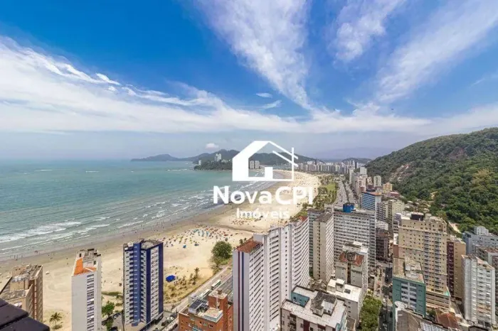 Cobertura frente total para o mar à venda no Enseada das Orquídeas, em Santos