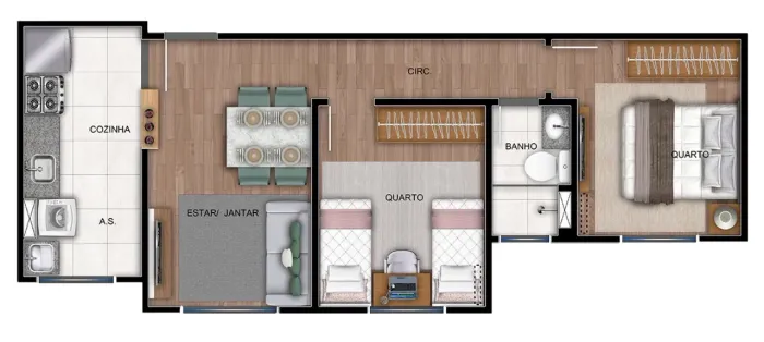 VENDO APARTAMENTO 02 QUARTOS - mobiliado