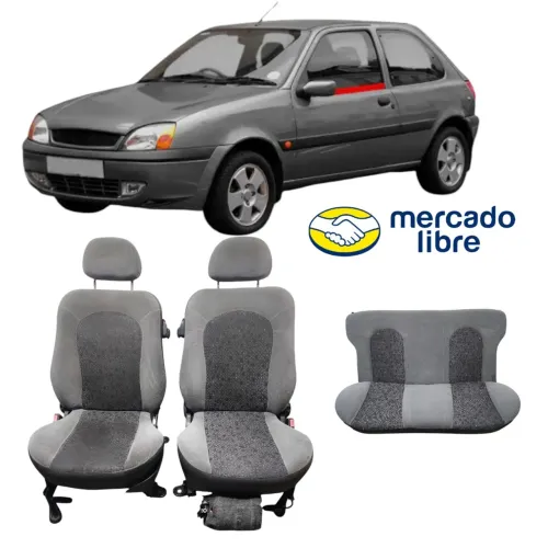 Jogo De Bancos Ford Fiesta 2 Portas Original 1999 2000 2001 Cinza