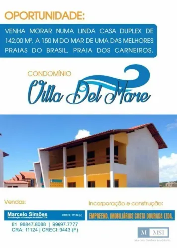 Casa com 4 dormitórios à venda, 142 m² por R$ 610.600,00 - Carneiros - Tamandaré/PE