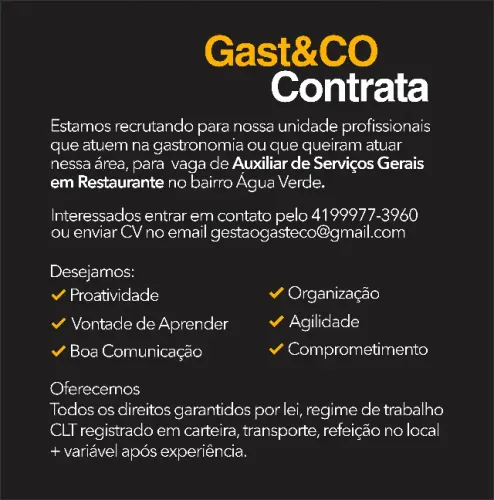 Auxiliar de Serviços Gerais