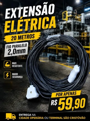 Extensão 20 metros fio 2,0 mm