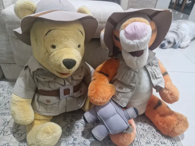 Decoração Disney - Pooh e Tigrão originais 50cm Ed. Safari - lindos