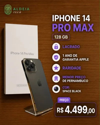 IPHONE 14 pro MAX - 128g. *NOVO* *LACRADO*