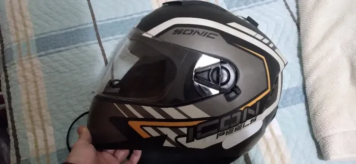 Capacete Moto Peels Icon Sonic Preto Fosco C/ Óculos Interno