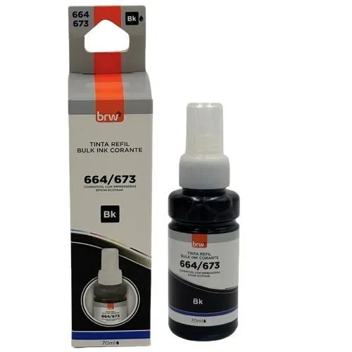 Tinta refil impressora Epson Ecotank  664 - 673 corante preta e outras cores