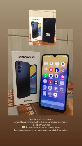 A15 5g 128gb, em estado de novo, aceito cartão