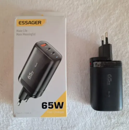 Carregador GAN Essager 65W c/ 3 saídas !