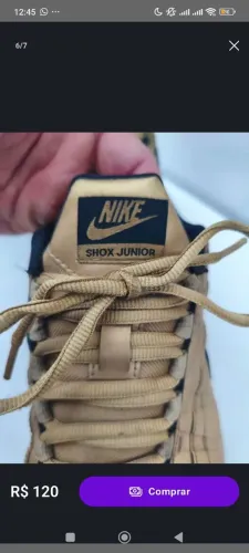 Nike shox dourado original 