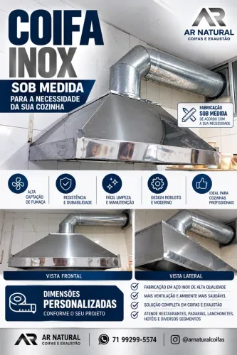 Coifa inox sob medida