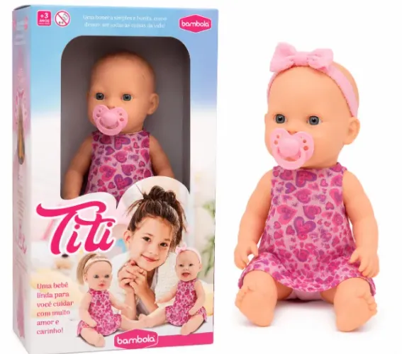 Boneca Titi Bambola Com Chupeta - Novo