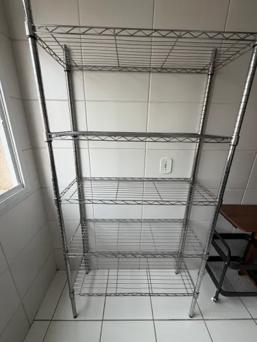 Estante Metal Aço Cromado - 180x90x35 cm