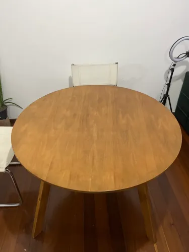 Mesa de jantar redonda madeira 