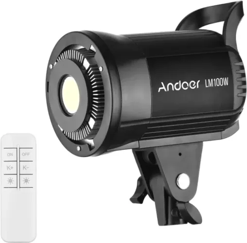 Andoer Lm100w 5600k Tocha Luz Led - Cor da estrutura Preto