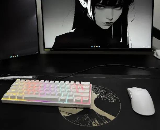 Teclado Mecânico AJAZZ NK61 Branco RGB 60% Hot Swap Gamer Compacto USB