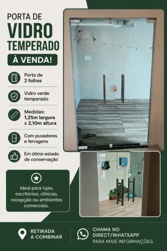 Porta de Vidro Temperado