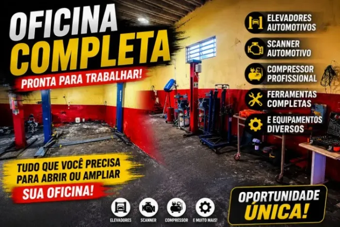 Oficina Mecânica pronta para trabalhar