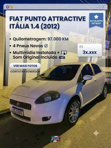 Fiat Punto Attractive Italia 1.4 F.flex 8V 5P 2012