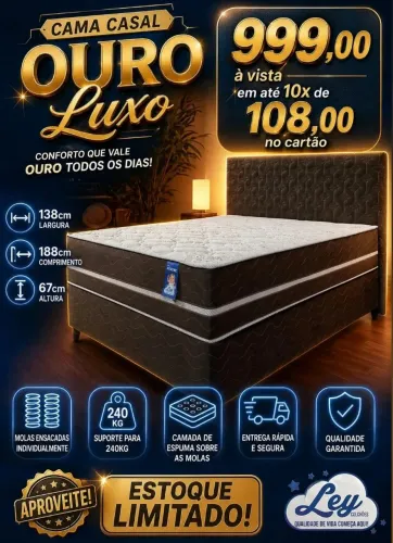 Cama Casal Ouro Luxo