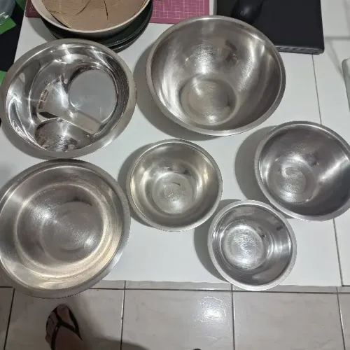 Kit Bowl La Cuisine 6 Peças Aço inox Bacia Pote Cumbuca Escorredor de Arroz