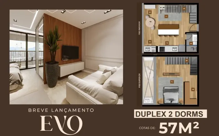 Cotas SCP para investidores - Unidades Duplex 57m² + Varanda Gourmet