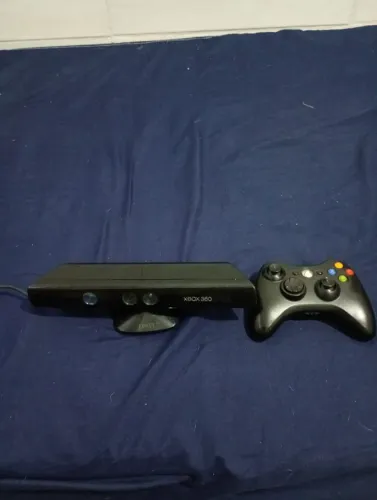 Kit Acessórios Xbox 360: Sensor Kinect + Controle Original Sem Fio