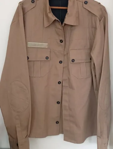 CAMISA  SOCIAL MANGA LONGA MASCULINA CAQUI CAPUCCINO TAMANHO 3