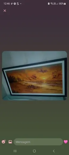 Vendo um lindo quadro,paisagem fim de tarde