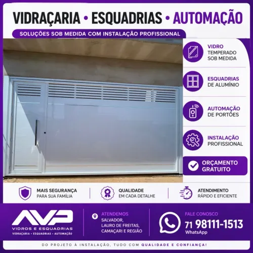 Portão de garagem em alumínio 