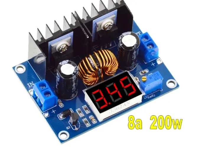 Regulador de tensão Step-down Xl4016 8a 200w Com Voltímetro arduino