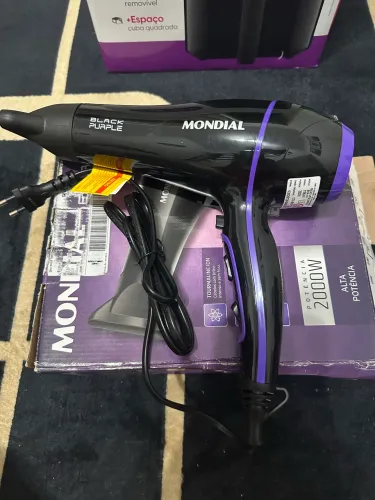 Secador de Cabelo Mondial Black Purple 2000W - Alta Potência 