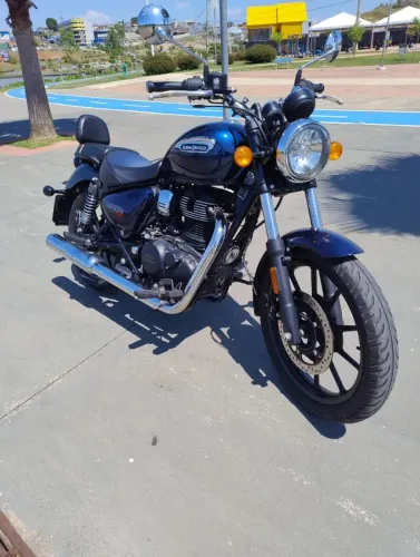 Motocicleta Royal Enfield Meteor 350cc azul stellar ano 2021 ,, modelo 2022