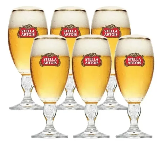 Copo Taça Calice Cerveja 315 ml - Stella Artois Conjunto 06 Unidades