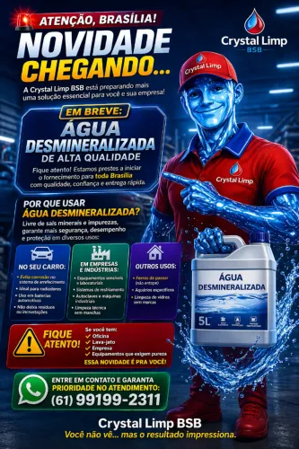 ÁGUA DESMINERALIZADA PURA | 1L, 5L e 20L | PARA BATERIA, VIDRO E CARRO