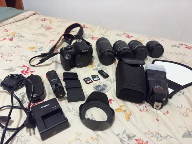 Kit Fotográfico Completo Canon EOS Rebel T6 + Lentes e Acessórios!