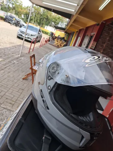 Capacete ls2 nardo Grey com óculos interno 