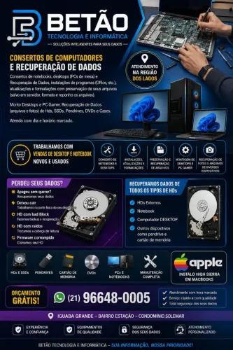 Recuperação de arquivos apagados em HDs, SSDs, Pen Drives, DVDs e outras mídias