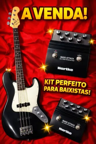 Baixo Fender Squier Jazz Bass + Pedal  Bass Attack