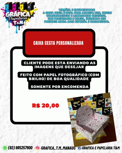 caixa cesta personalizada