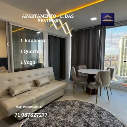 APARTAMENTO TIPO STUDIO, NASCENTE, VARANDA, MOBILIADO - 33M² - CAMINHO DAS ÁRVORES