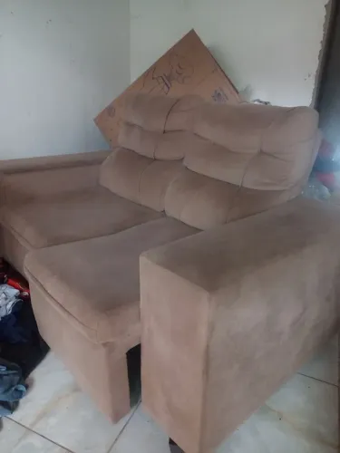 Sofá Moderno Retrátil Bege - Ideal Para Sala Grande!