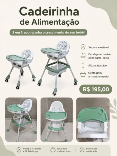 Cadeirinha de alimentação para bebê!