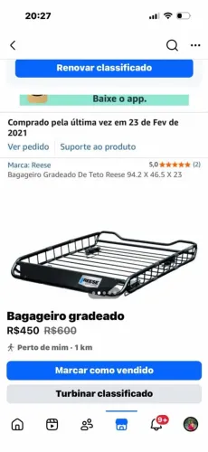 Bagageiro gradeado