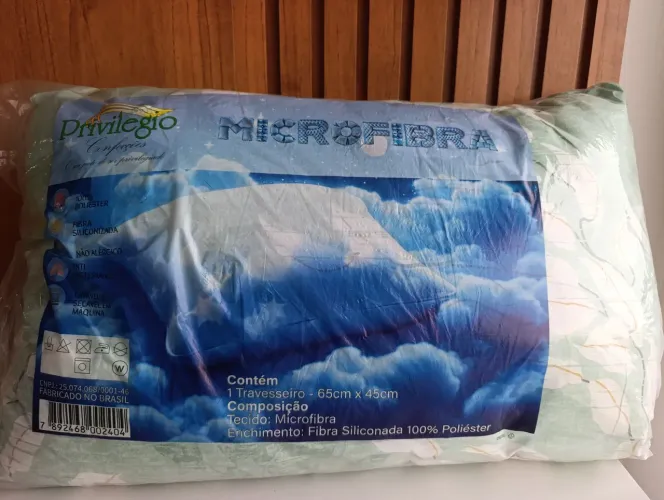DURMA BEM! TRAVESSEIRO MICROFIBRA 65x45cm - NOVO!