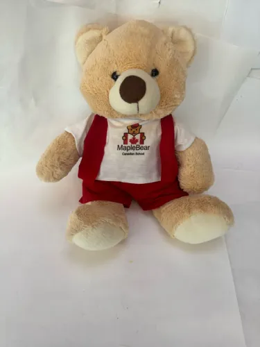 Urso de Pelúcia Colecionável Maple Bear original- logo ensino infantil
