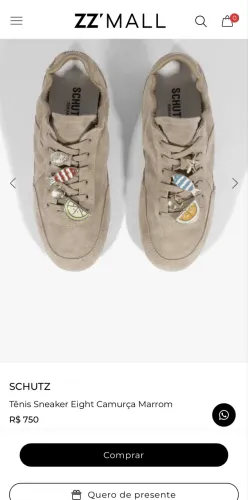 SCHUTZ Tênis Sneaker Eight Camurça Marrom