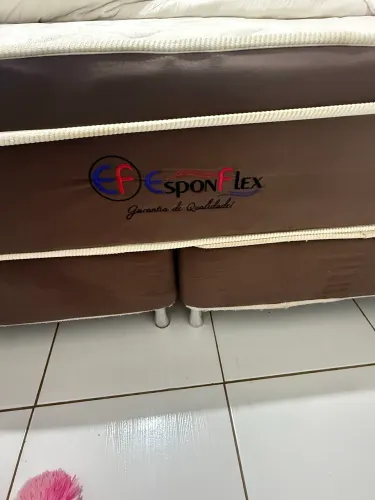 Cama box queen + colchão + massageador