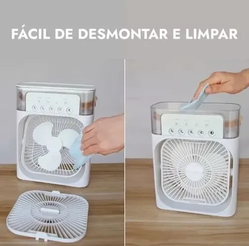 Mini Climatizador Umidificador De Ar Portatil Ventilador 5 Bicos LED USB
