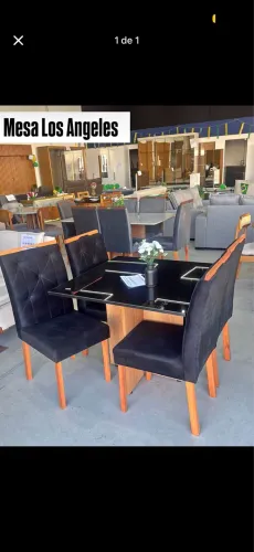 mesa de jantar 4 cadeiras Los Angeles 120x90 mesa de vidro - frete grátis *