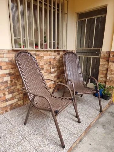 Conjunto de cadeiras e mesa de centroDe Junco Fibra Sintética Para Área Adulta Reforçada